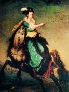 unknow artist Equestrian portrait of Carlota Joaquina of Spain oil painting reproduction